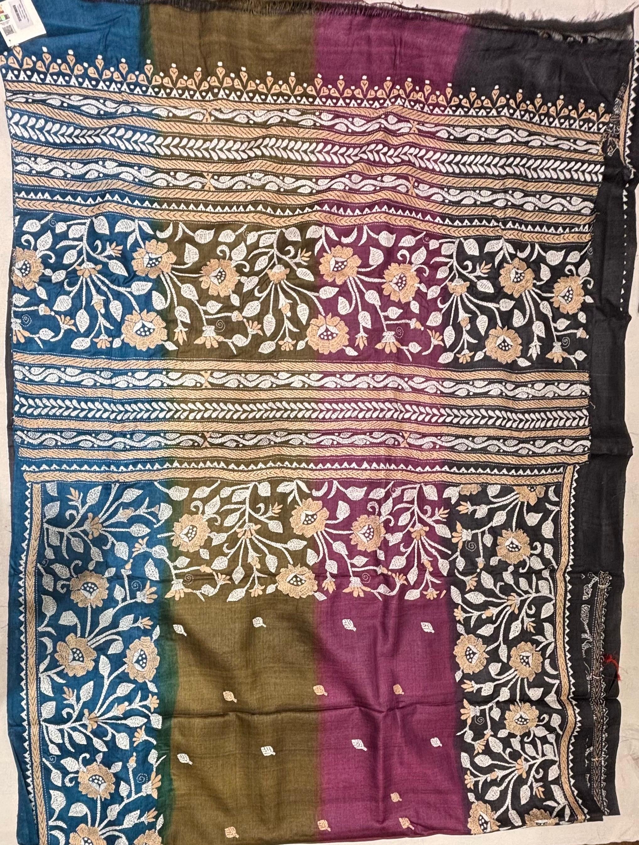 Multicolour Dyed Tussar Saree