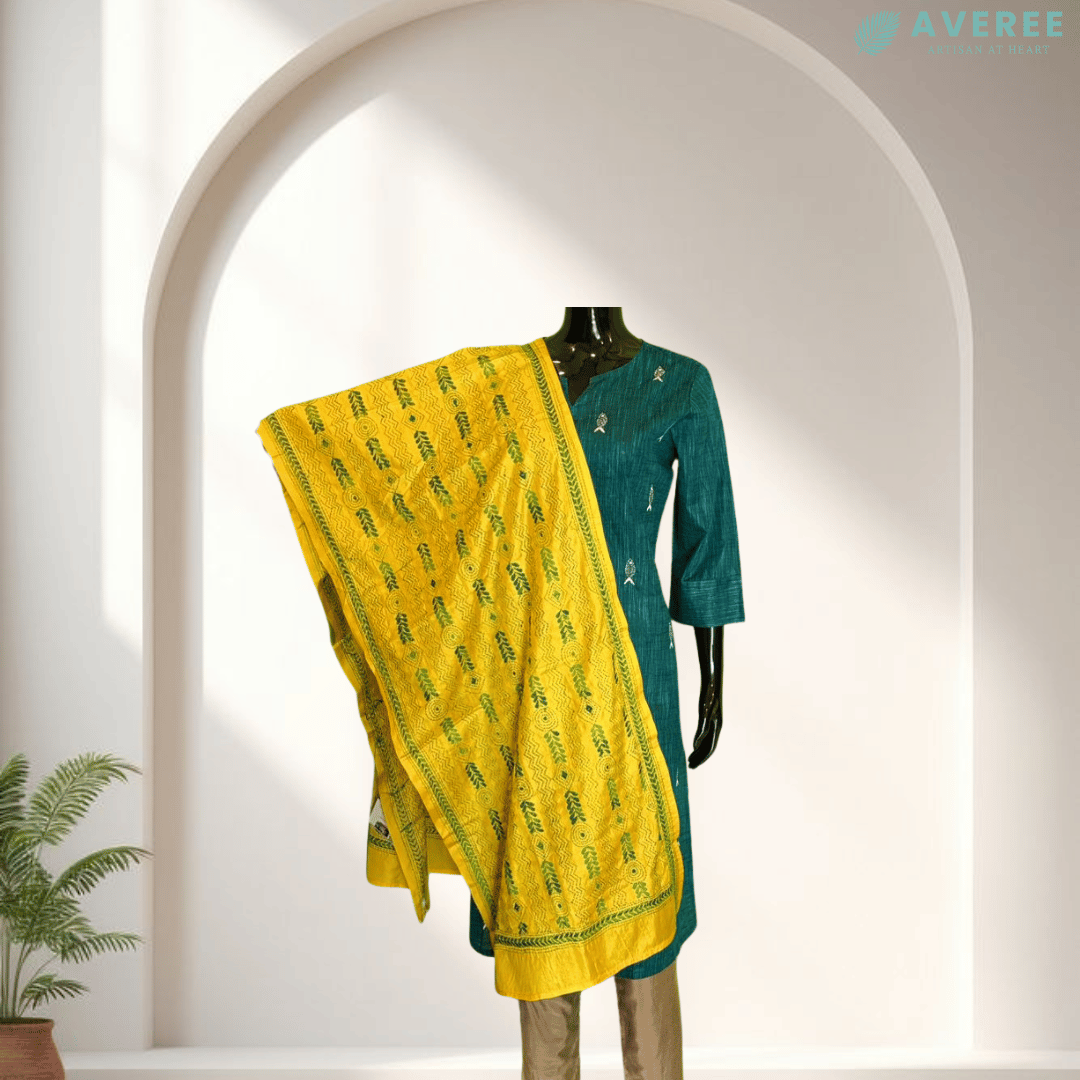 Yellow Blended Silk Stole