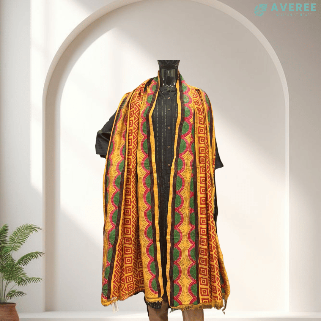 Yellow Hand Paint Dupatta