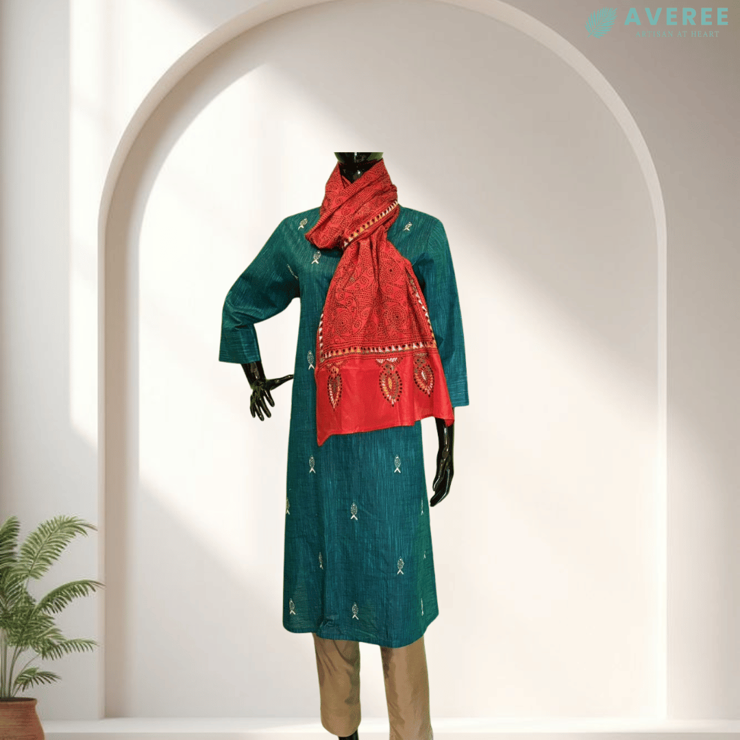 Red Blended Silk Stole