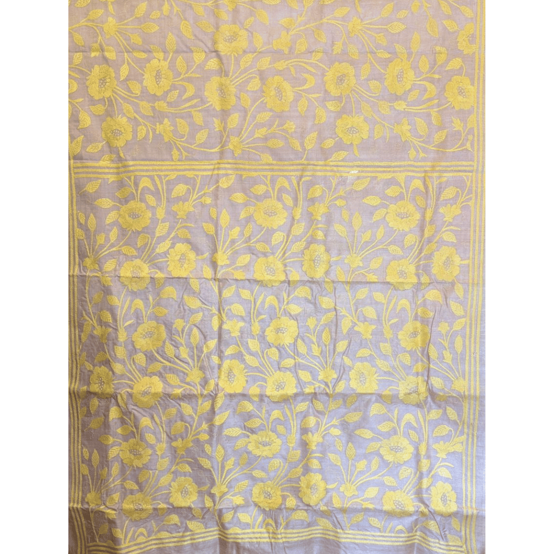 Pure Tussar Silk Saree with Kantha Work