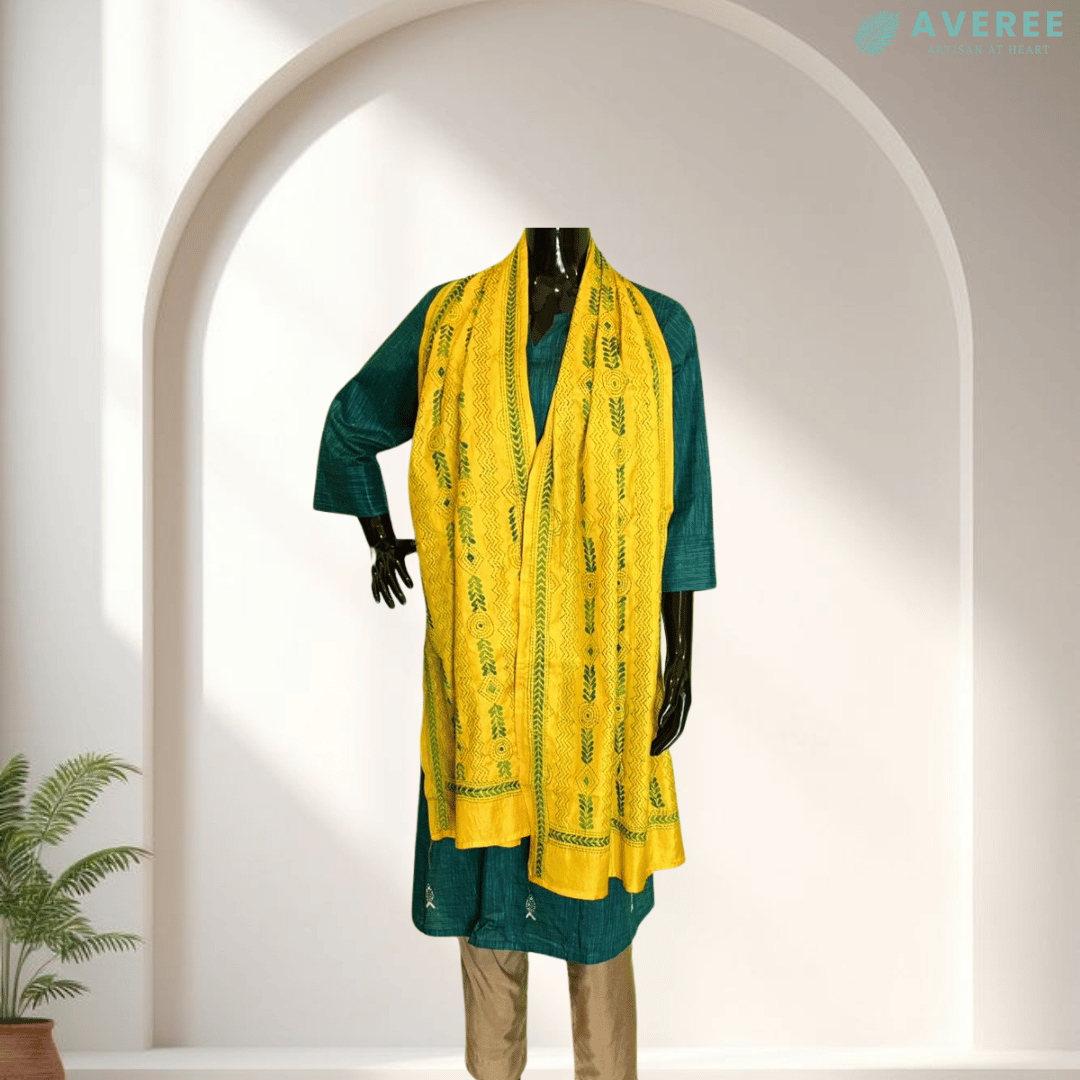 Yellow Blended Silk Stole