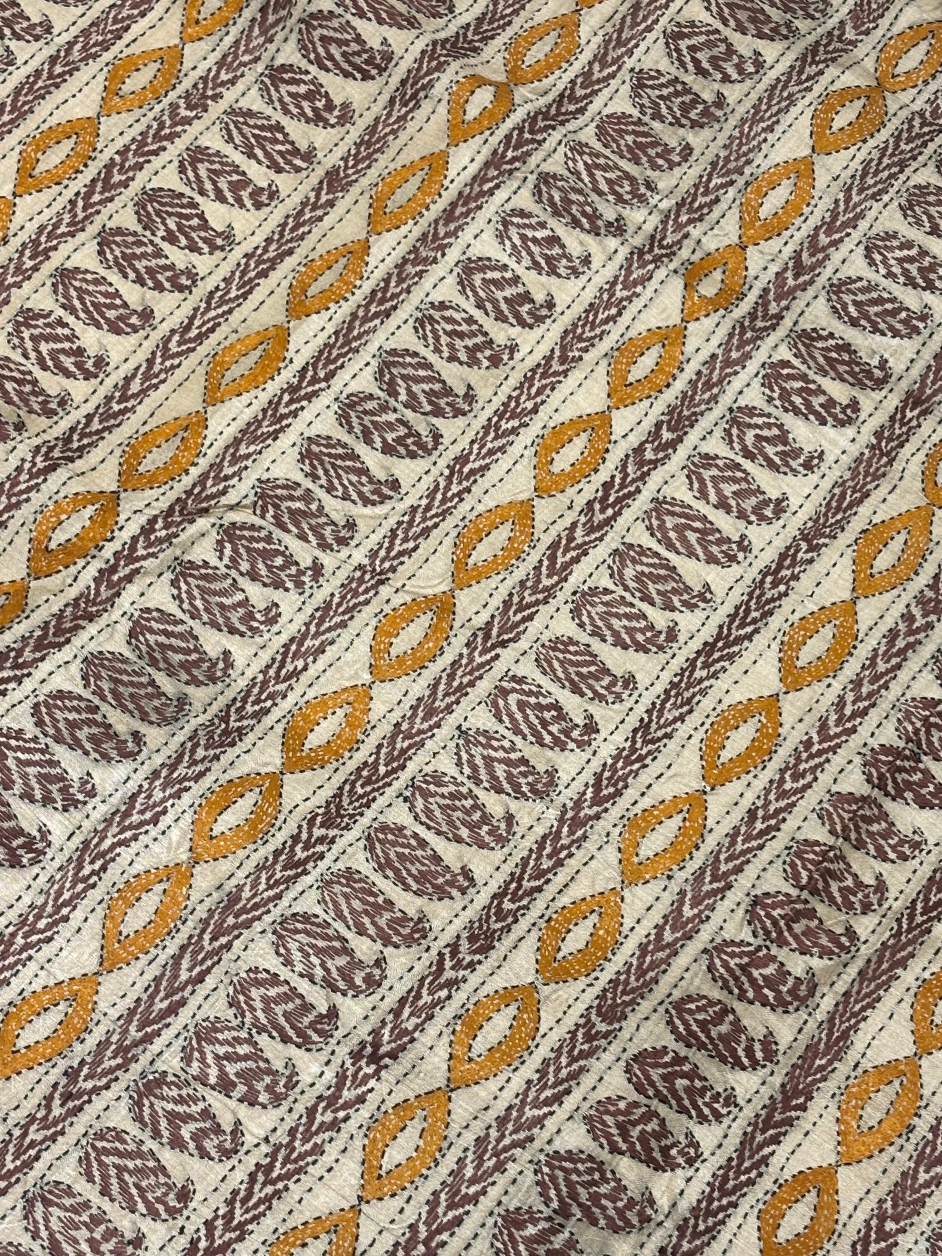 Brown & Yellow Tussar Saree