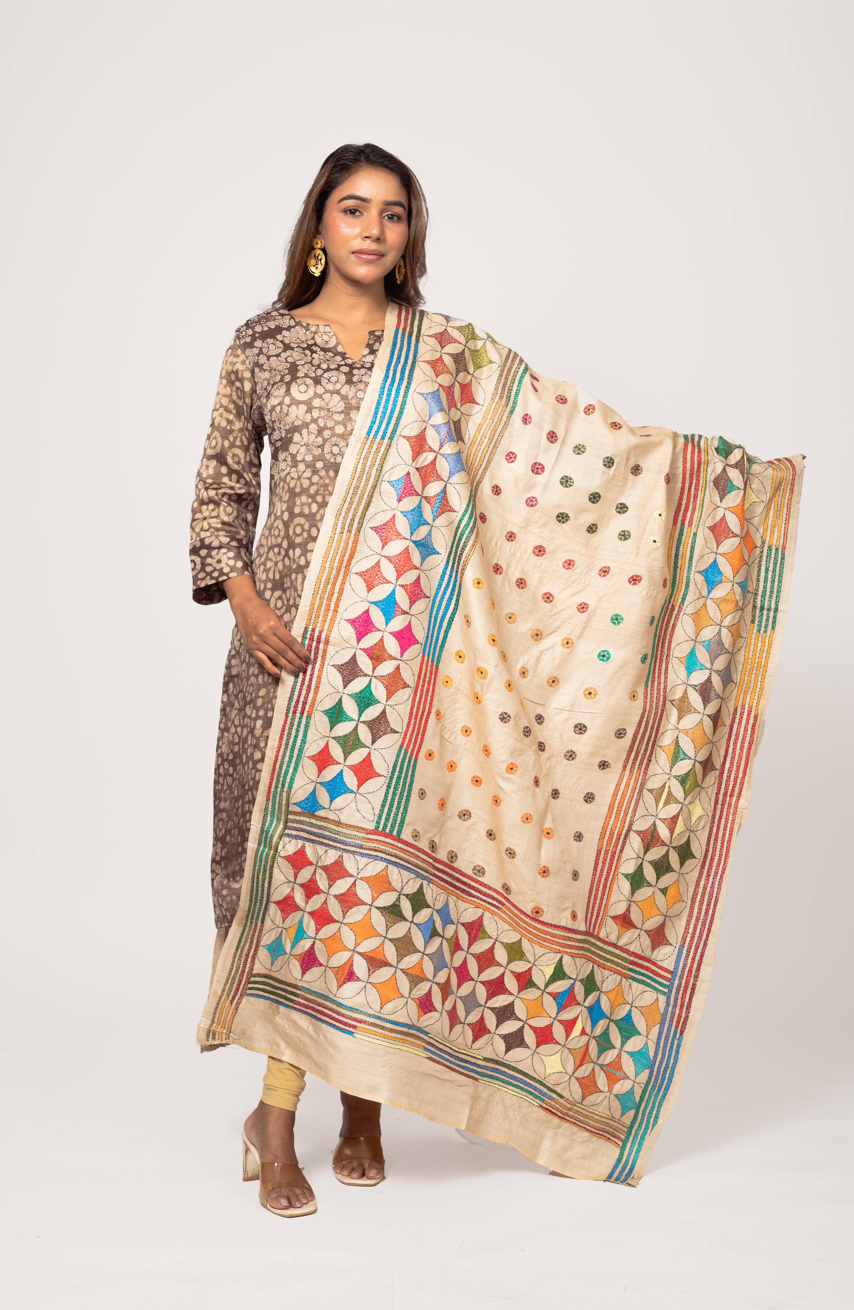 Multicolour Gachi Tussar Dupatta 36&
