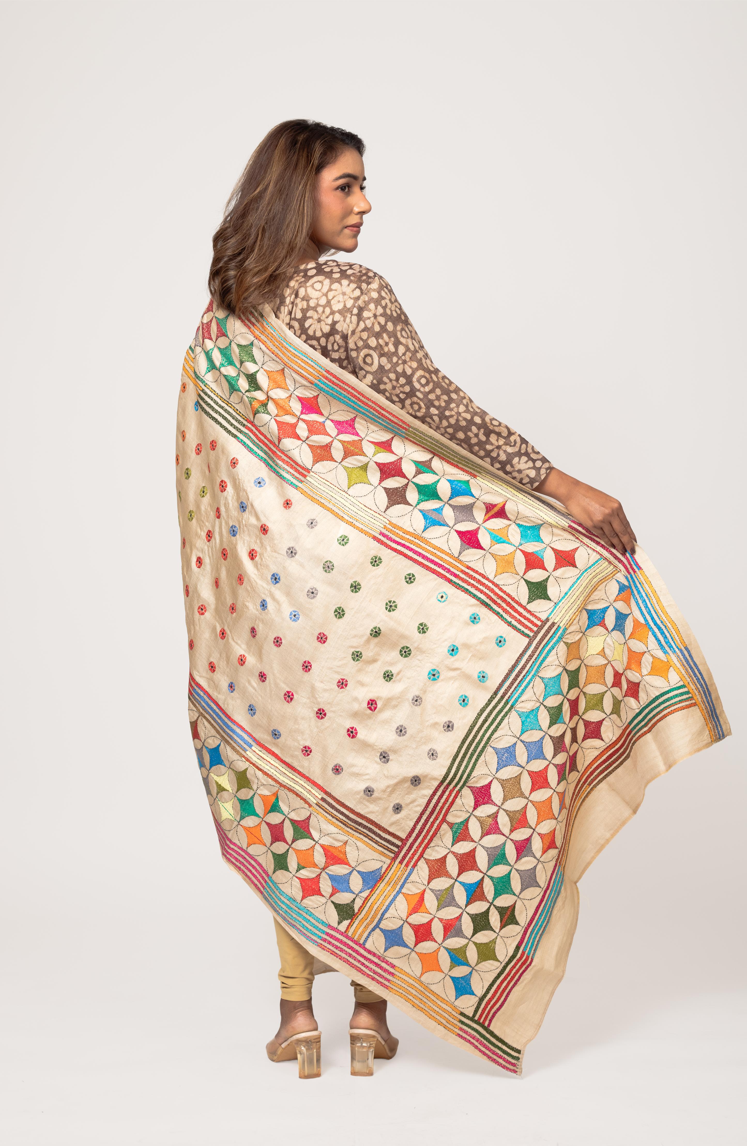 Multicolour Gachi Tussar Dupatta 36&