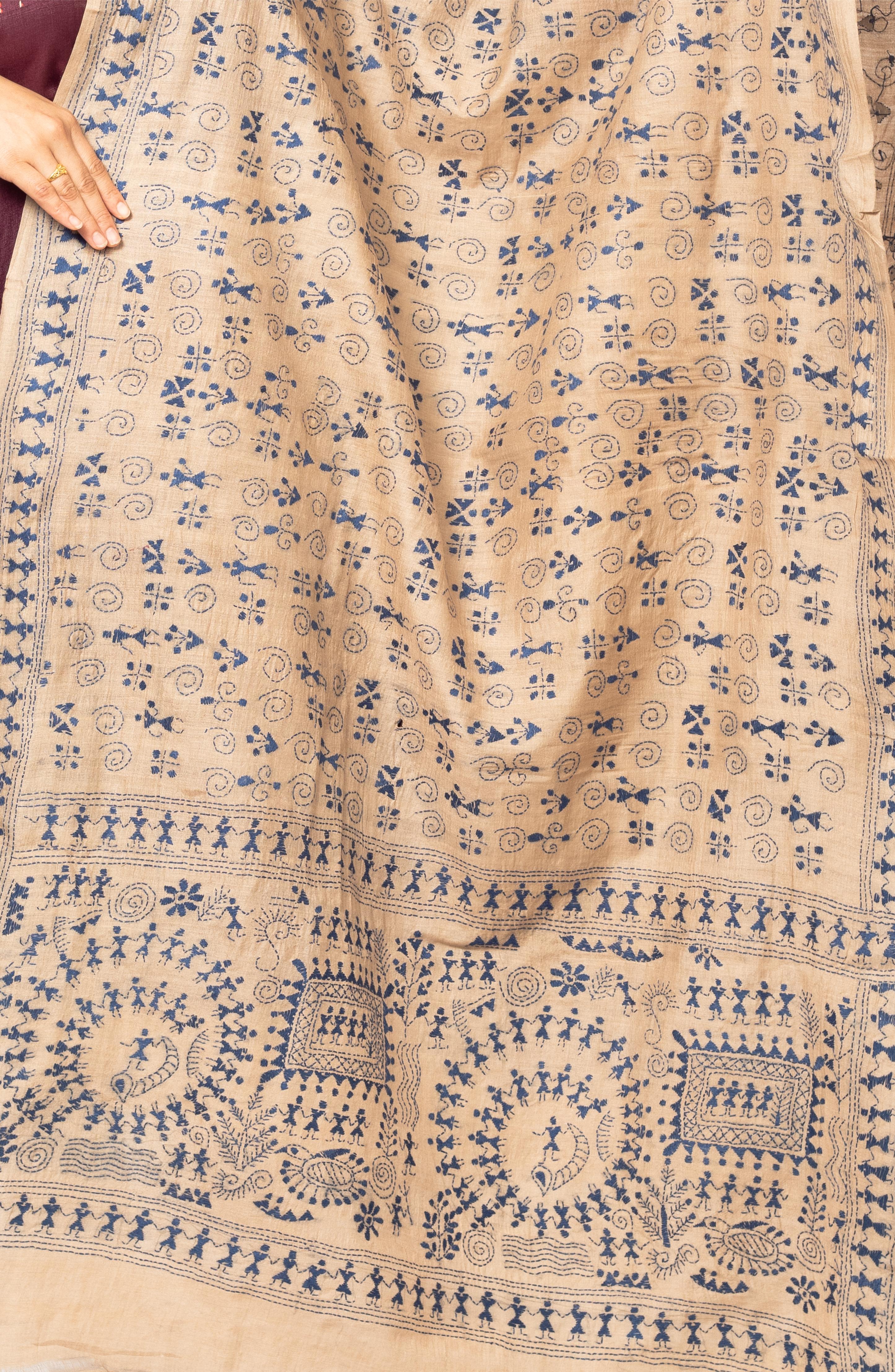Mandala Blue Gachi Tussar Dupatta 36&