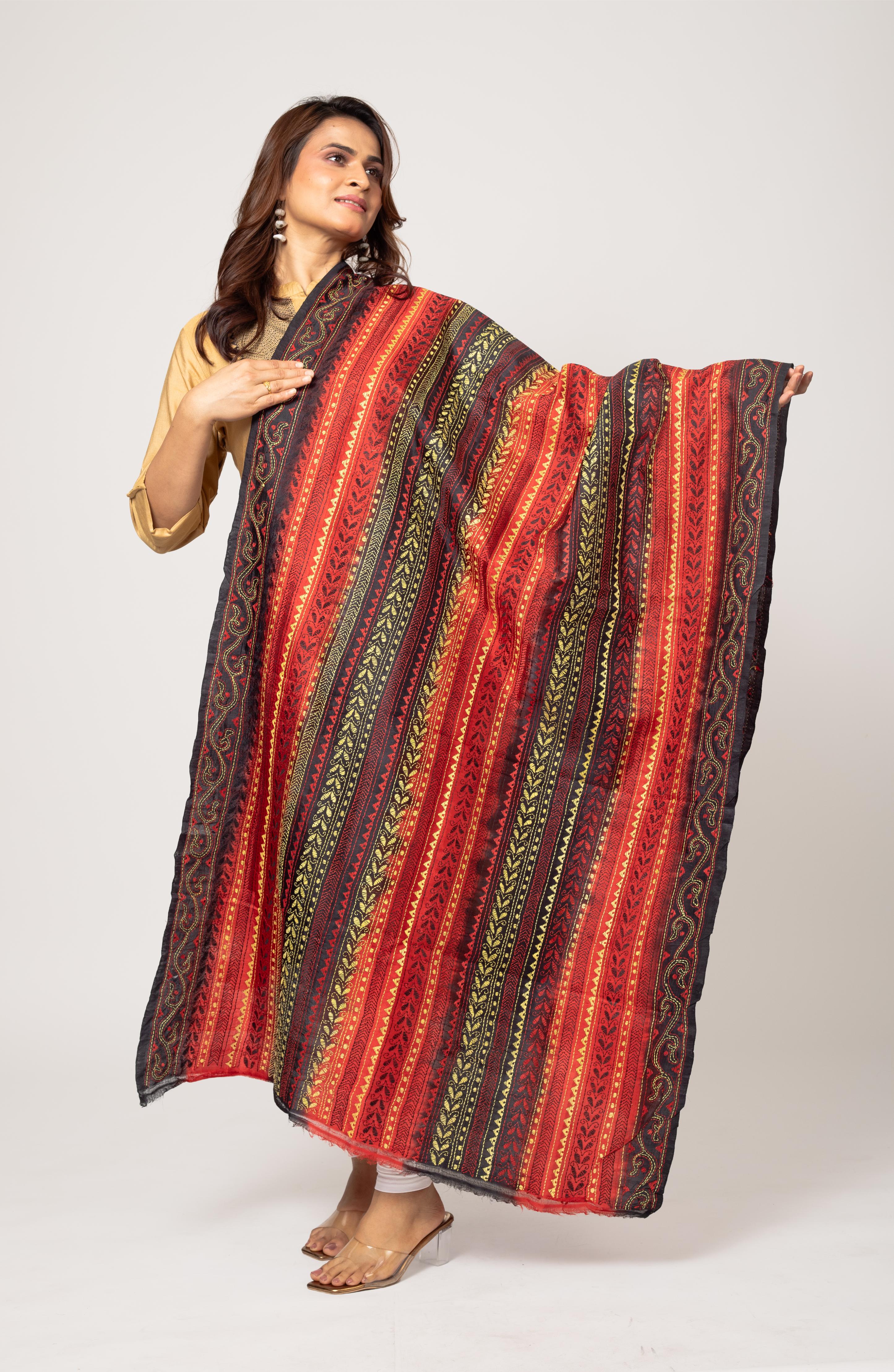 Black & Red Dye Dupatta 36&