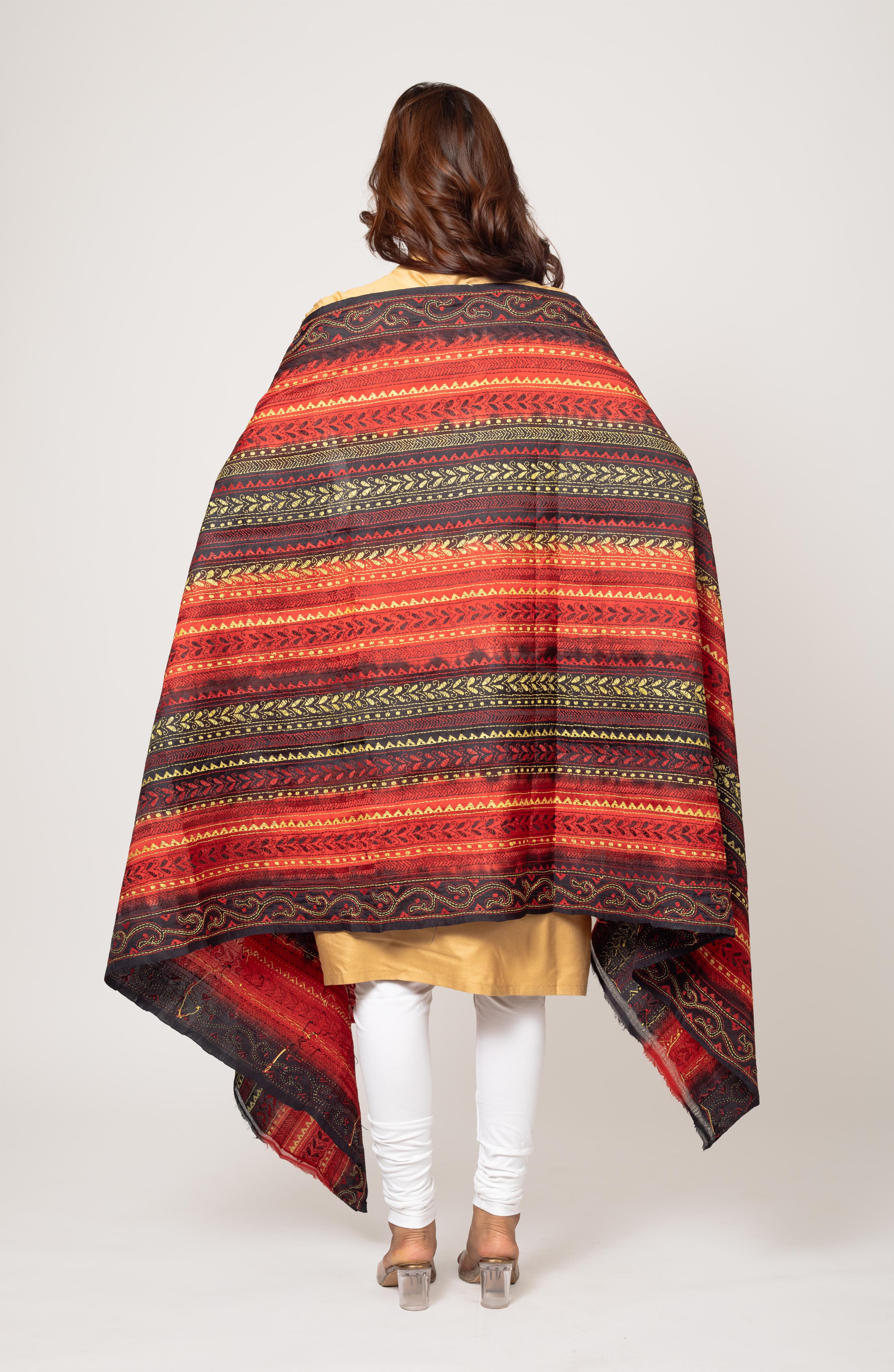 Black & Red Dye Dupatta 36&