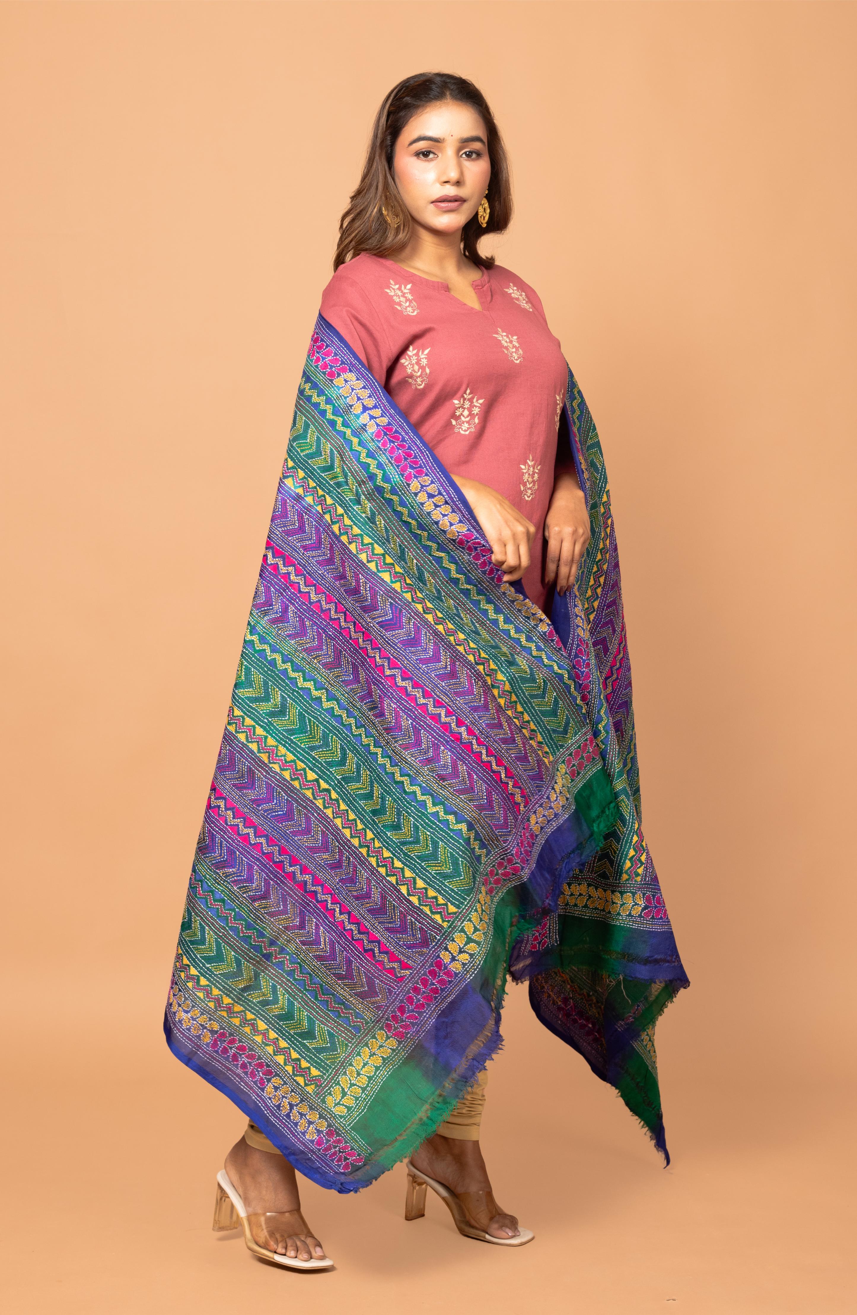 Blue Dye Dupatta 36&