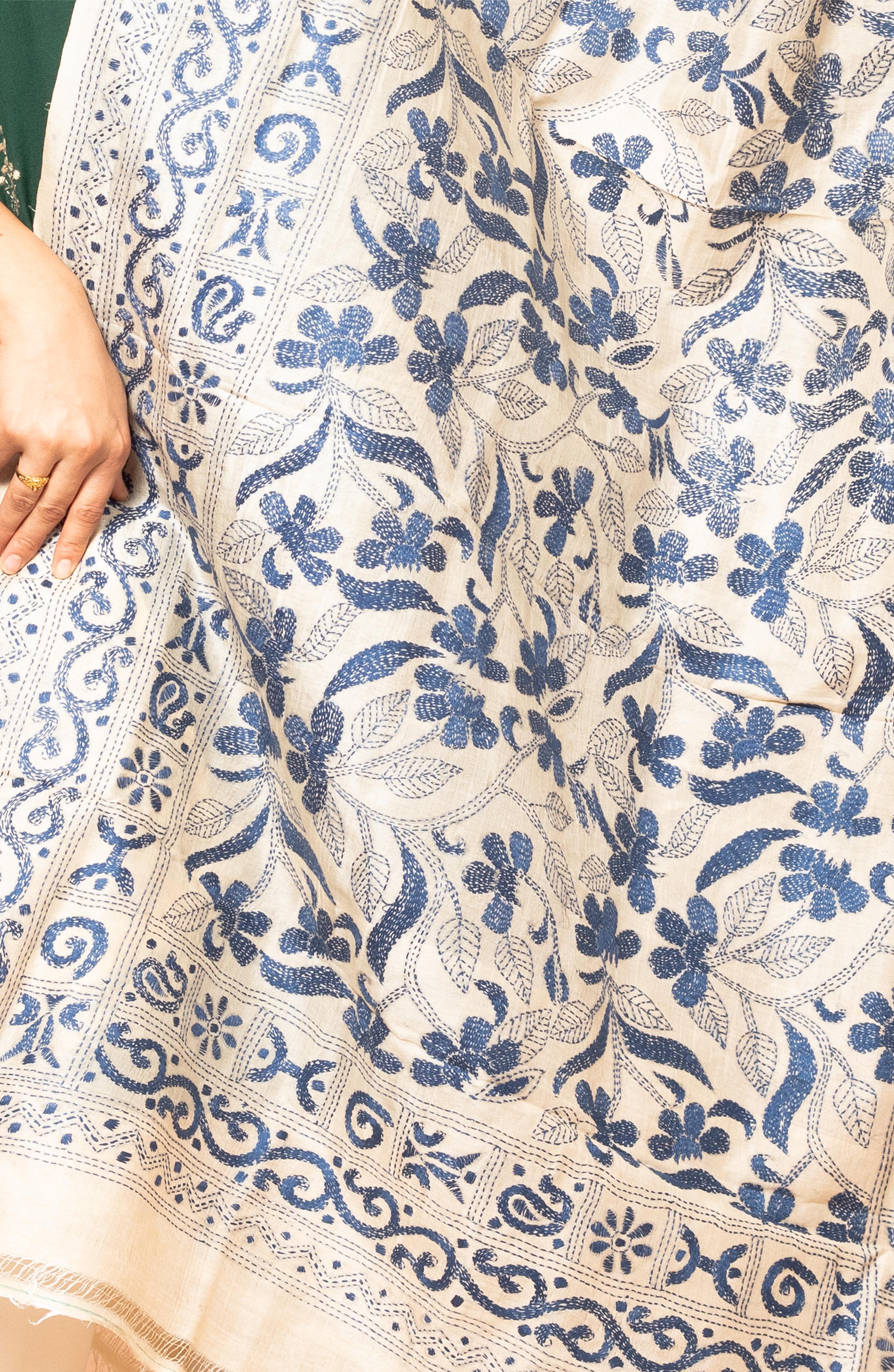 Blue Pure Silk Tussar Dupatta 36&