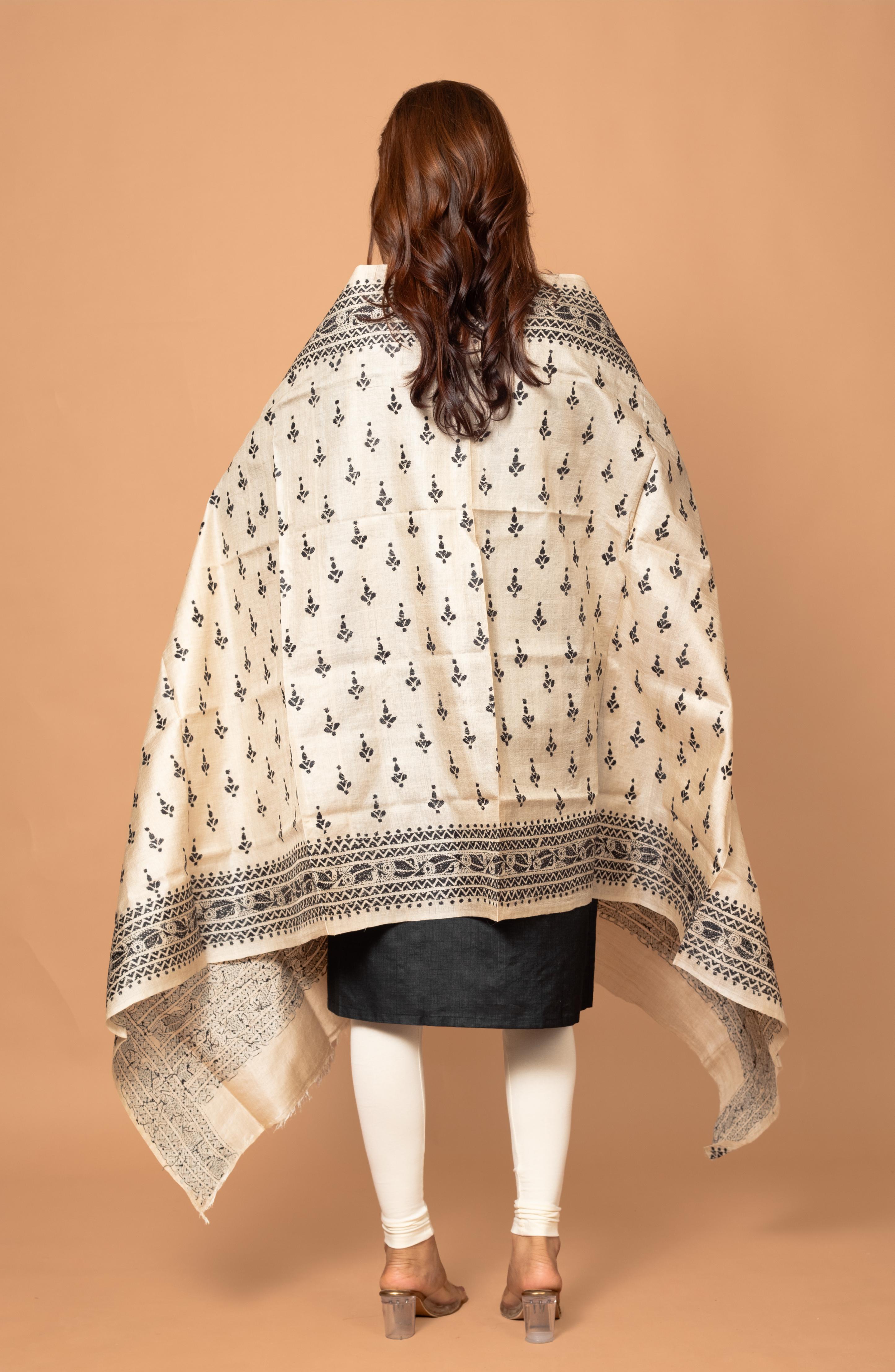 Black Gachi Tussar Dupatta 36&