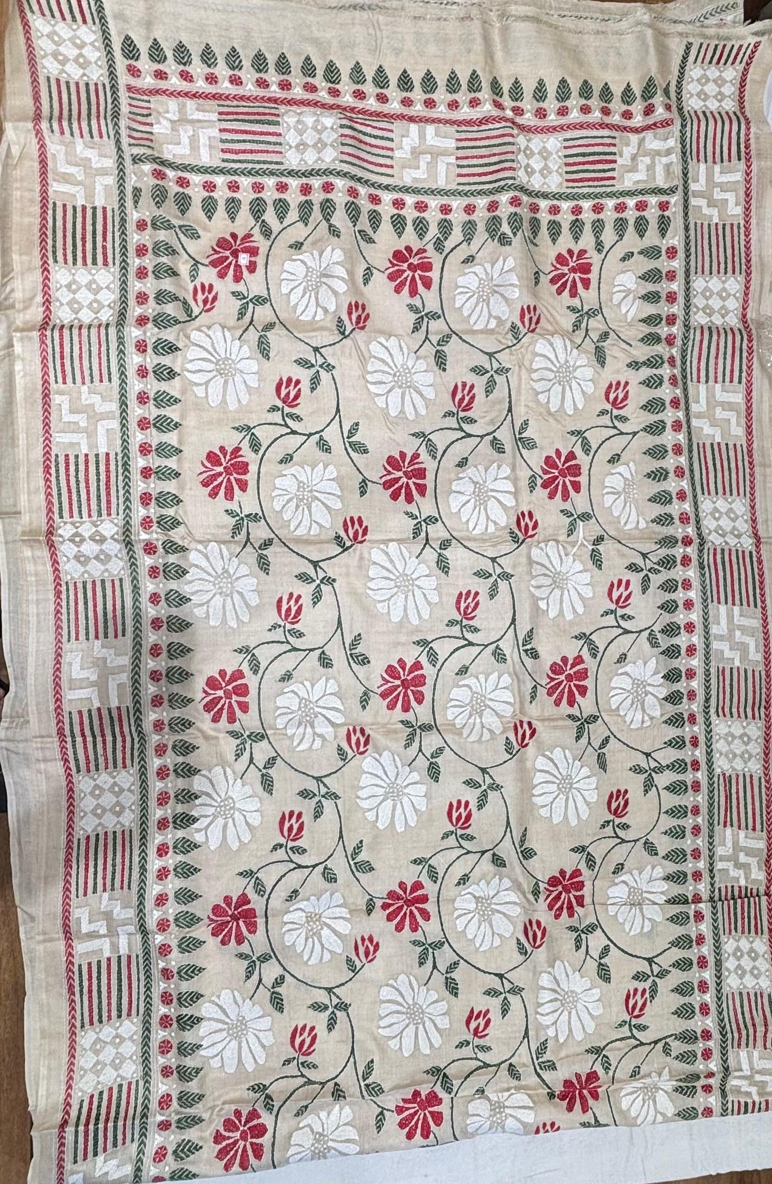 Floral Tussar Saree