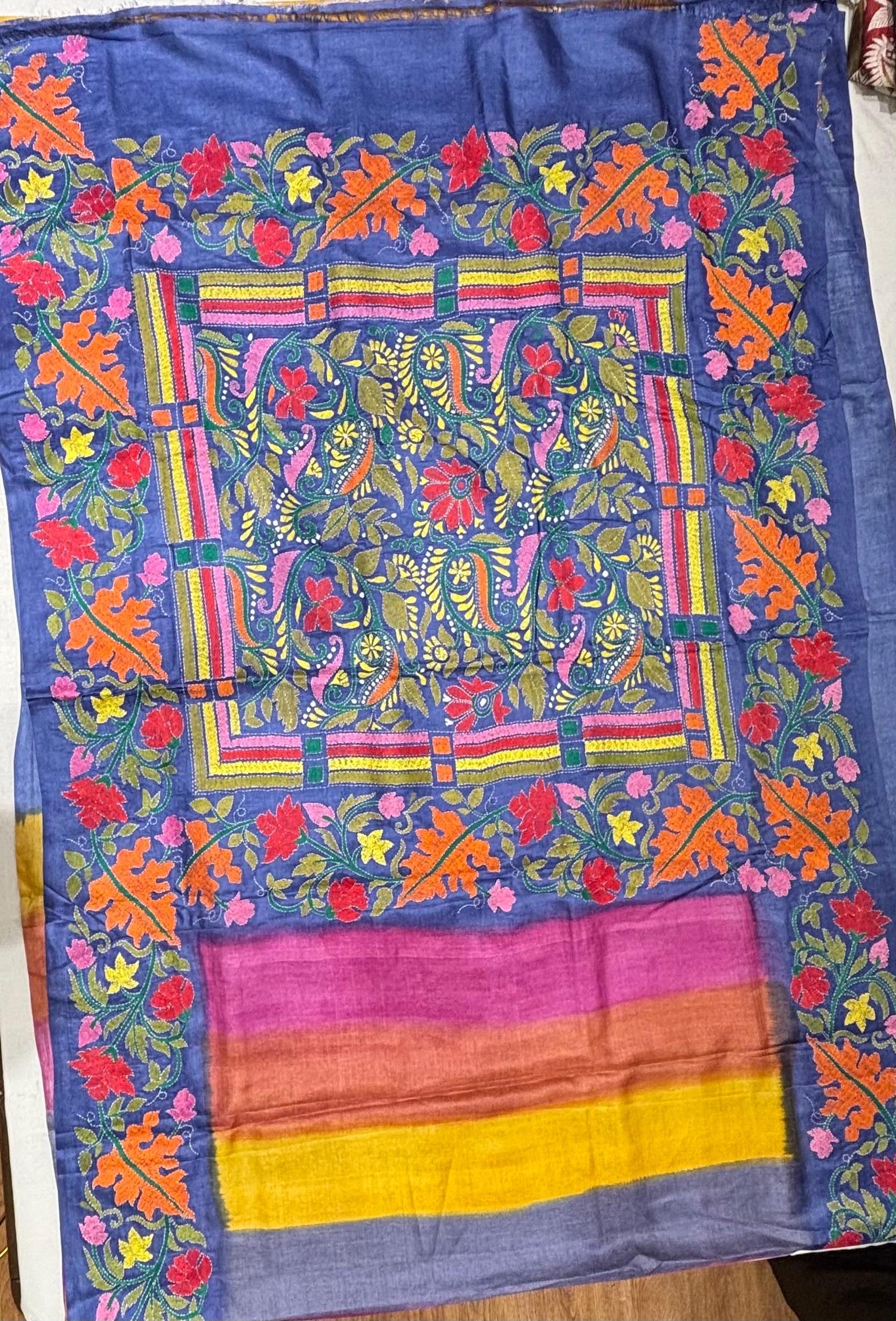 Multicolour Dyed Tussar Saree