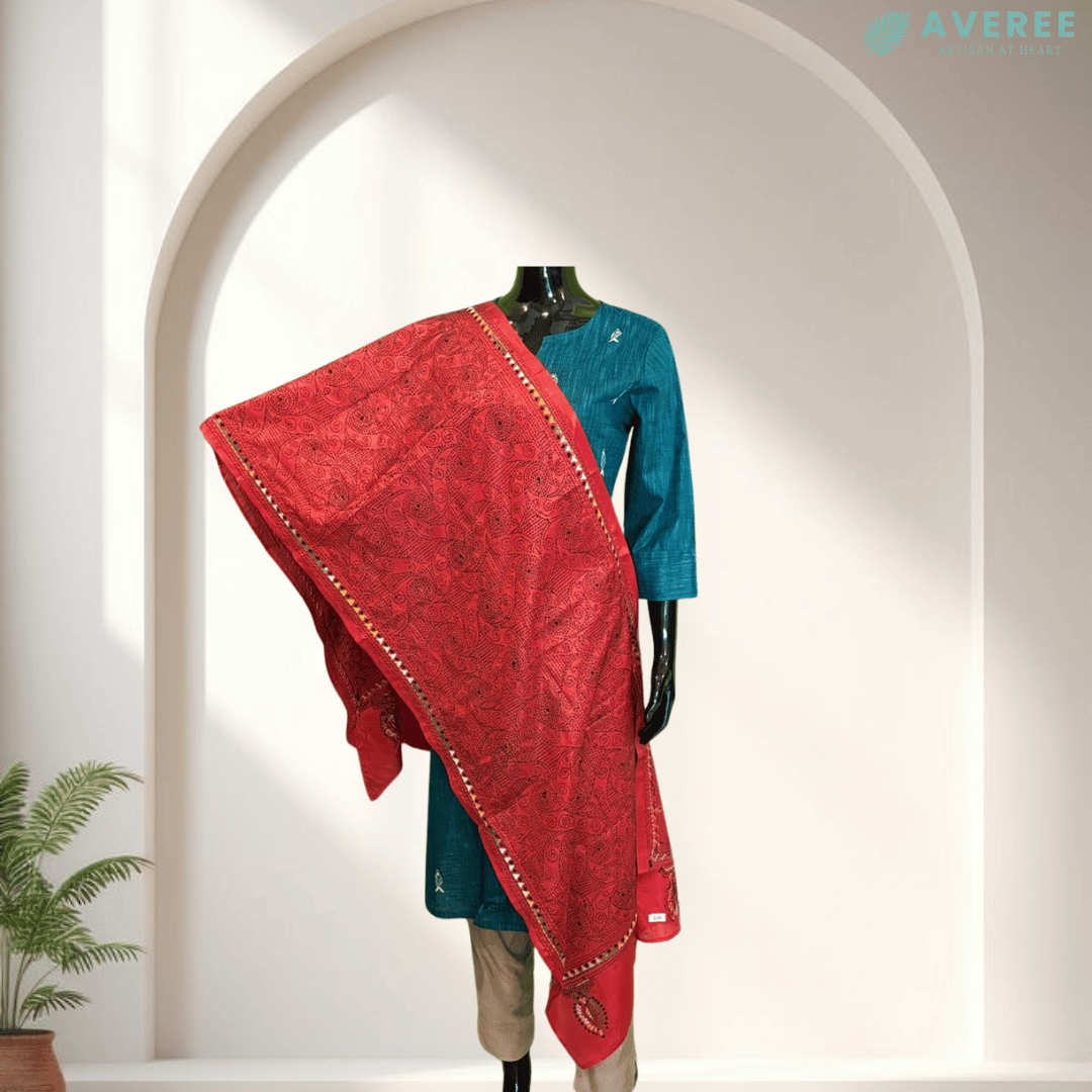 Red Blended Silk Stole