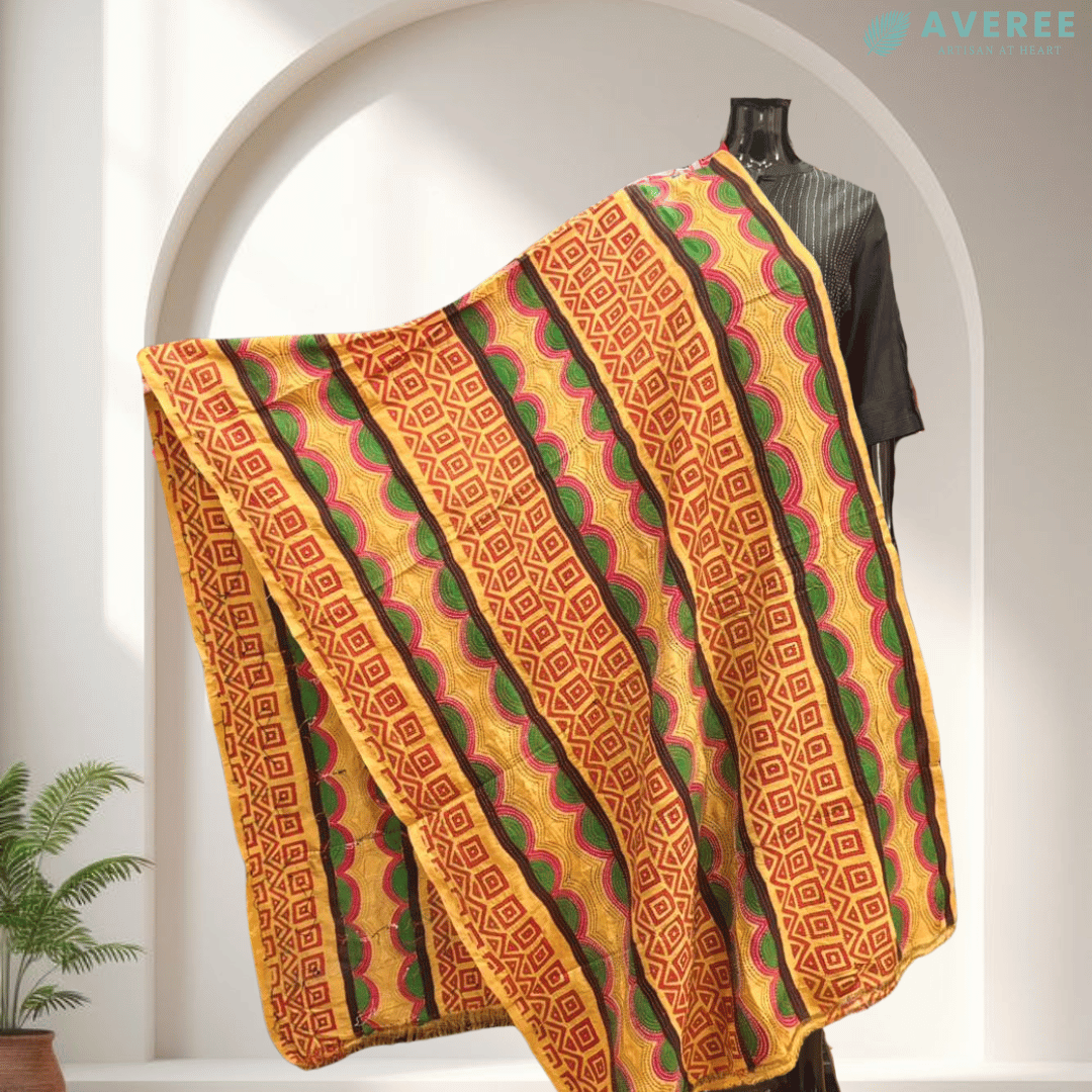 Yellow Hand Paint Dupatta