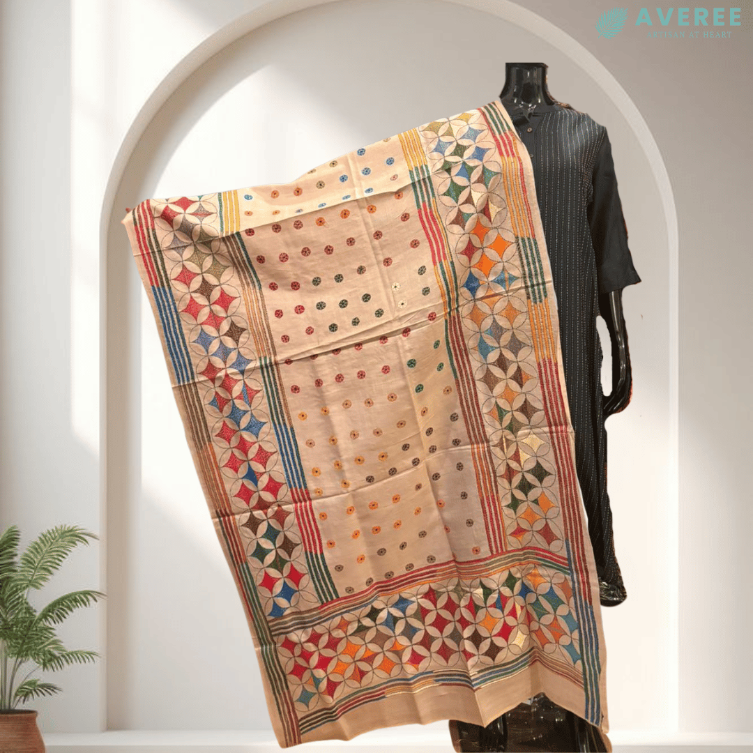 Multi Colour Pure Gachi Tussar Dupatta