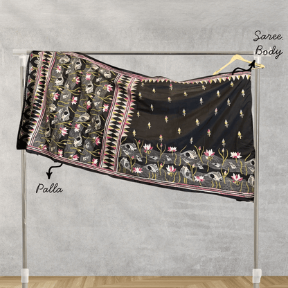 Blended Silk Saree with Kantha Work