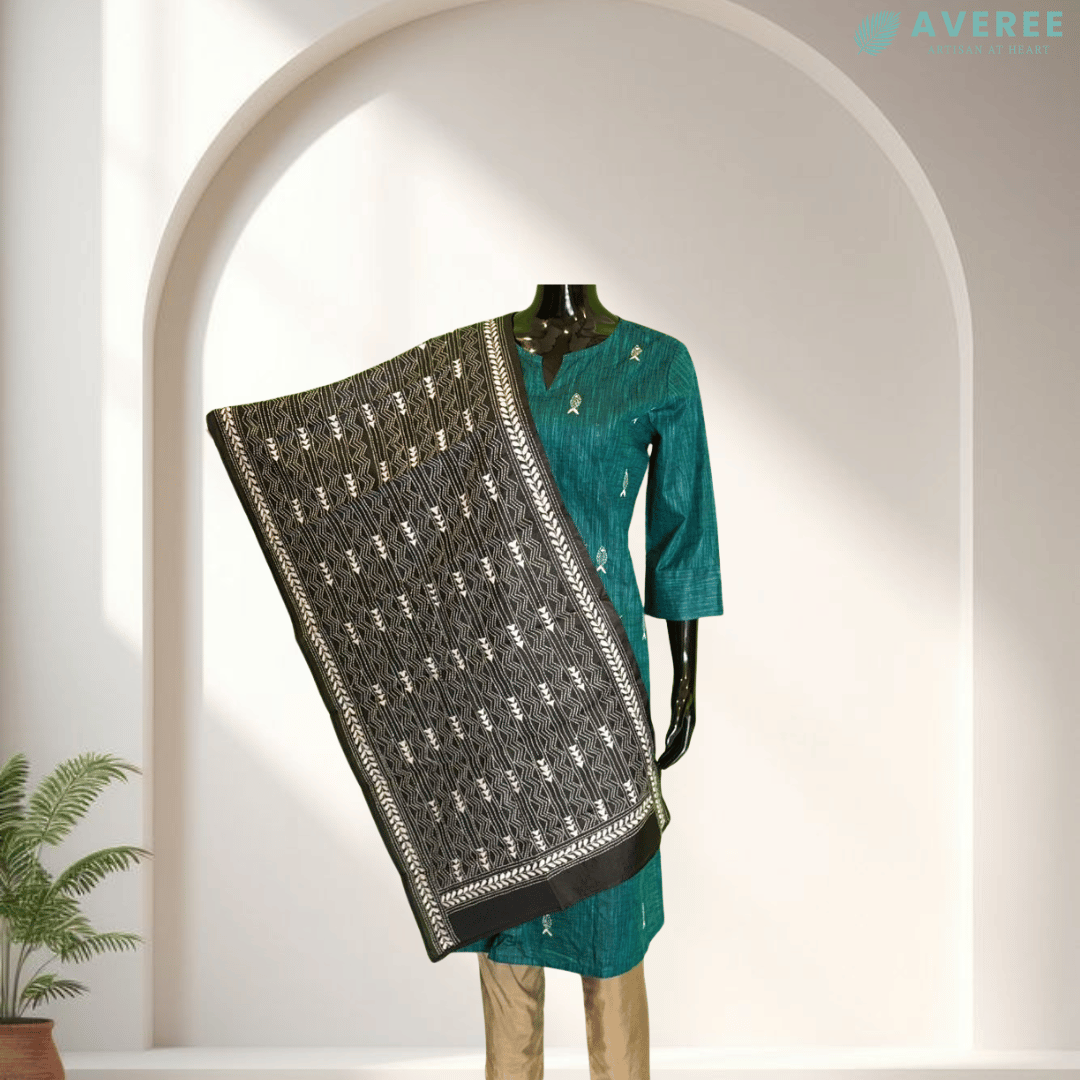 Black Blended Silk Stole