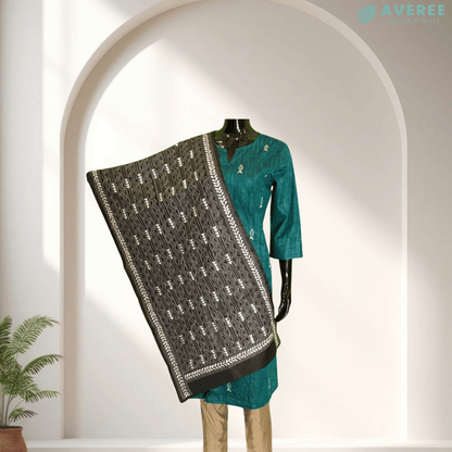 Black Blended Silk Stole