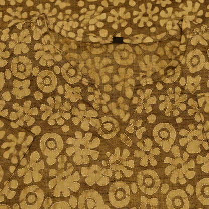 Grey Block Cotton Hand Embroidered Slim Fit Kurti