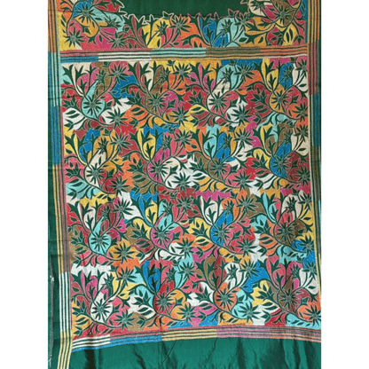 Dark Green Pure Silk Saree