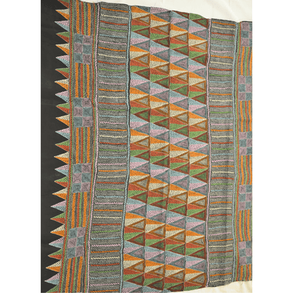 Black Pure Silk Saree with Kantha Work