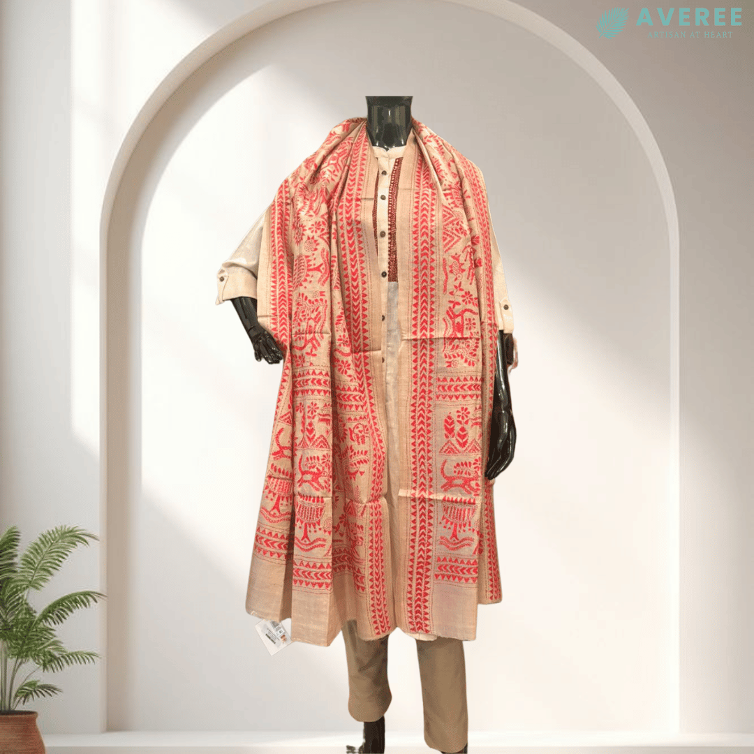 Pink Pure Gachi Tussar Dupatta