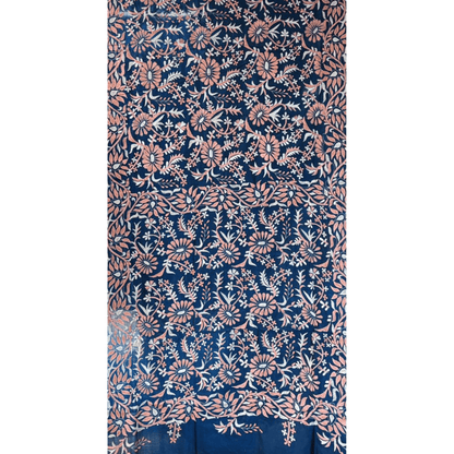 Blue And Pink Pure Silk Saree