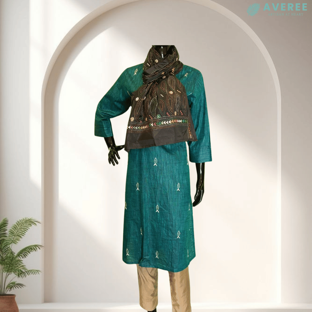 Black Blended Silk Stole