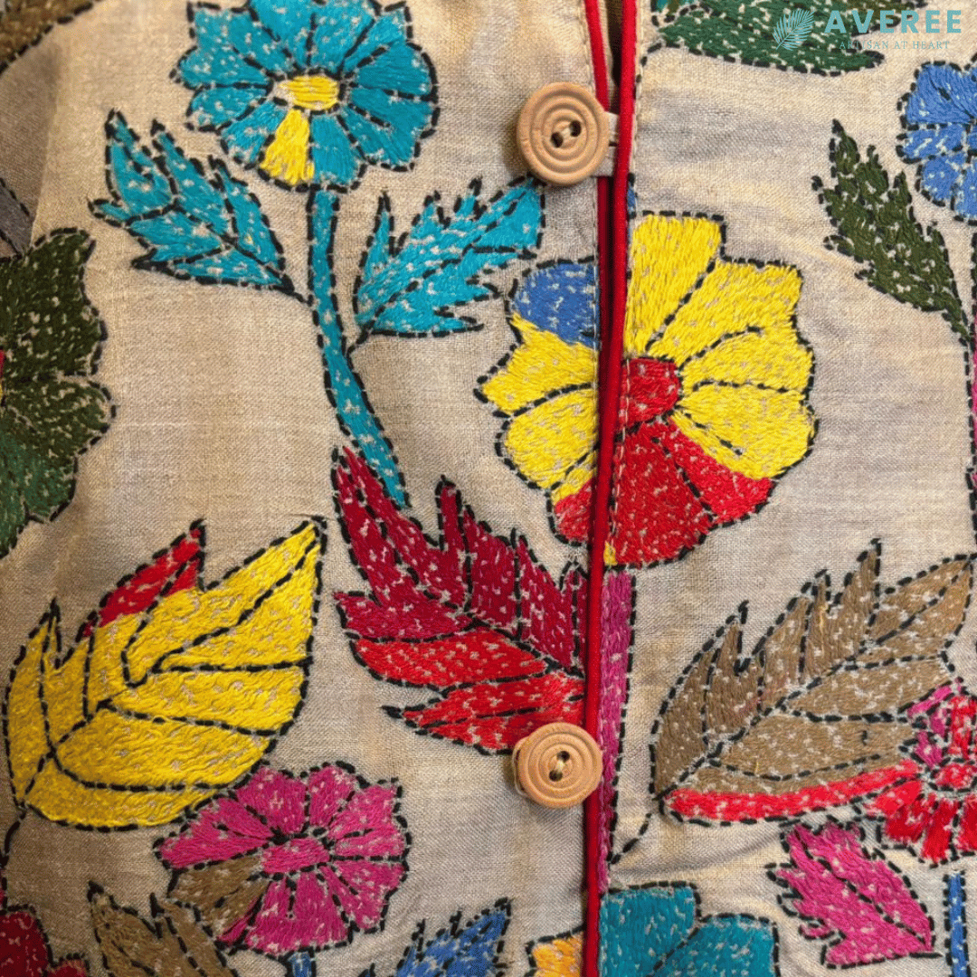 Pure Gachi Tussar Jacket Hand Embroidered