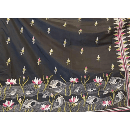 Blended Silk Saree with Kantha Work