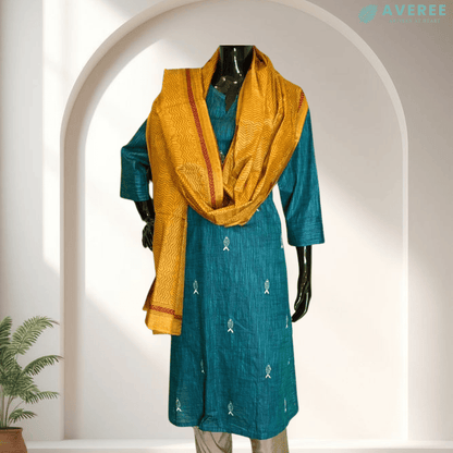 Yellow Pure Silk Tussar Dupatta