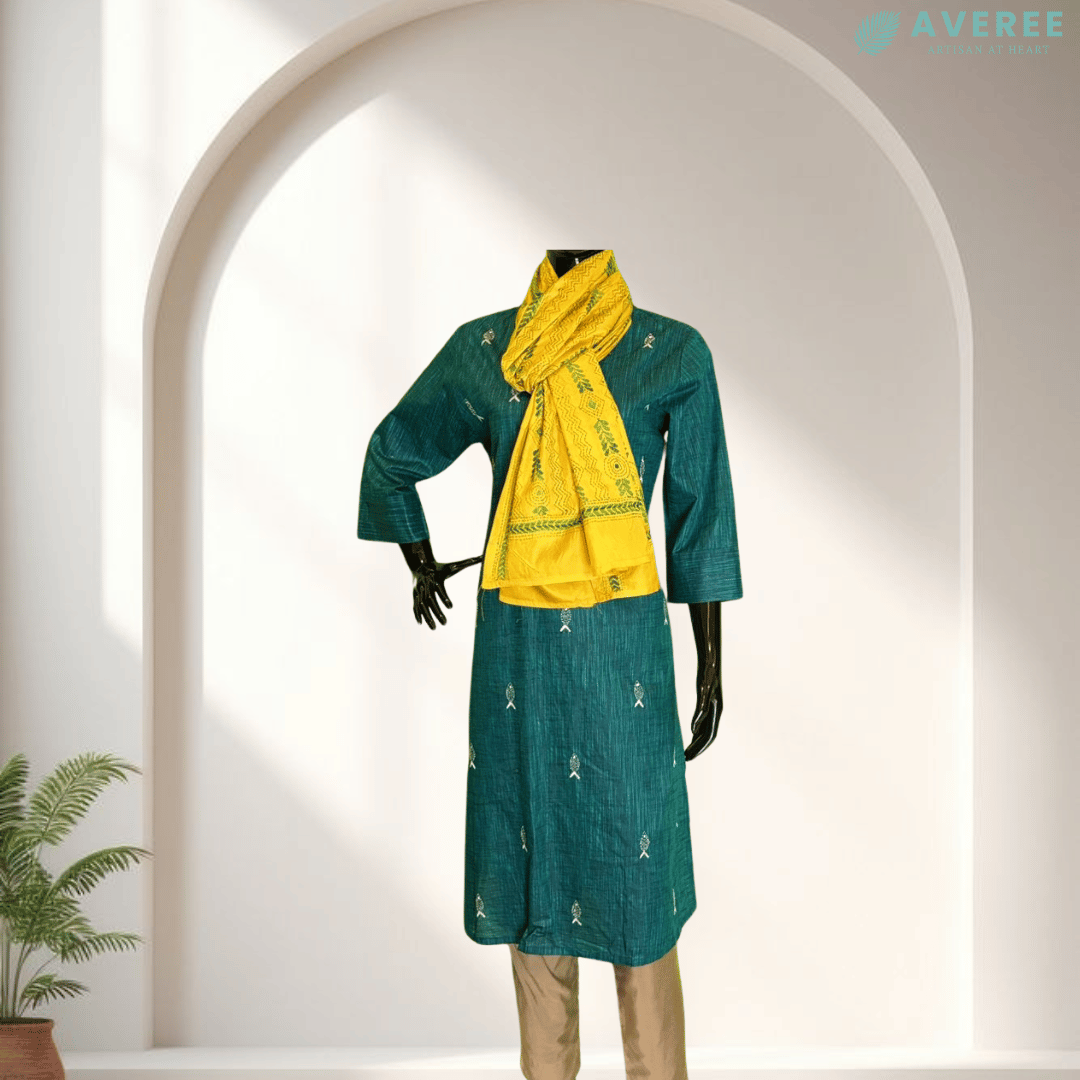 Yellow Blended Silk Stole