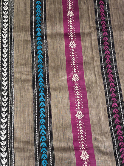 Multicolour Floral  Dyed Tussar Saree