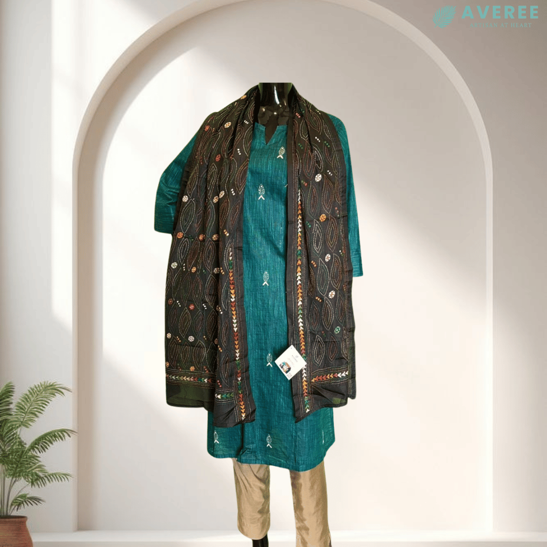 Black Blended Silk Stole