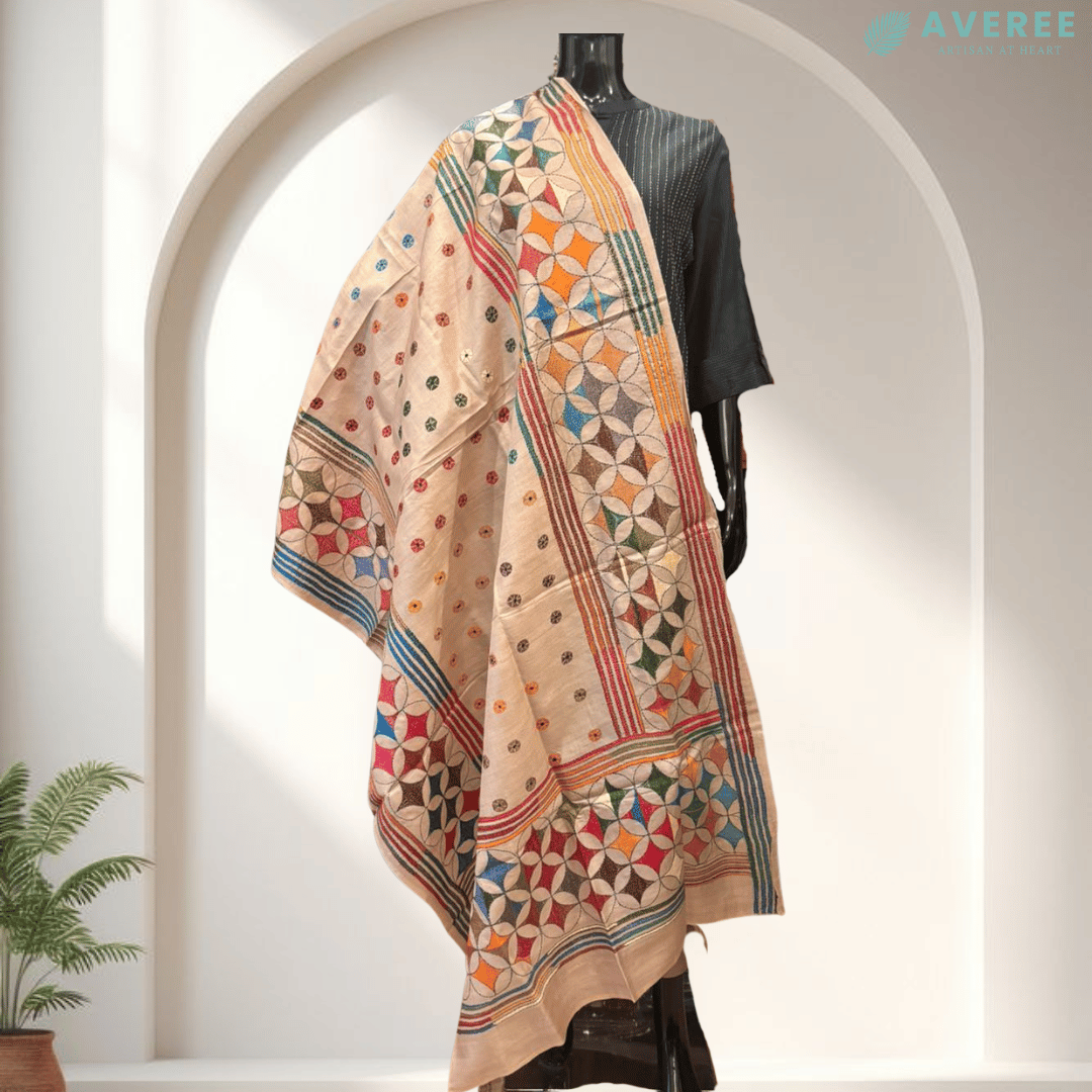 Multi Colour Pure Gachi Tussar Dupatta