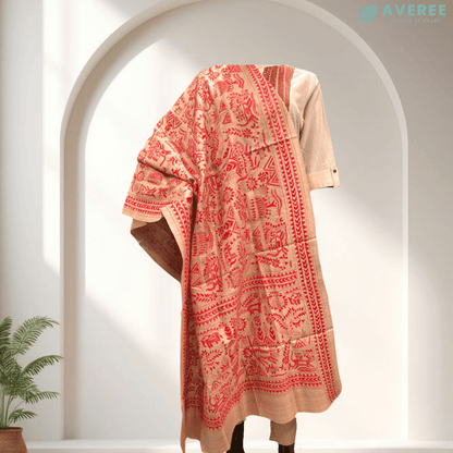 Pink Pure Gachi Tussar Dupatta