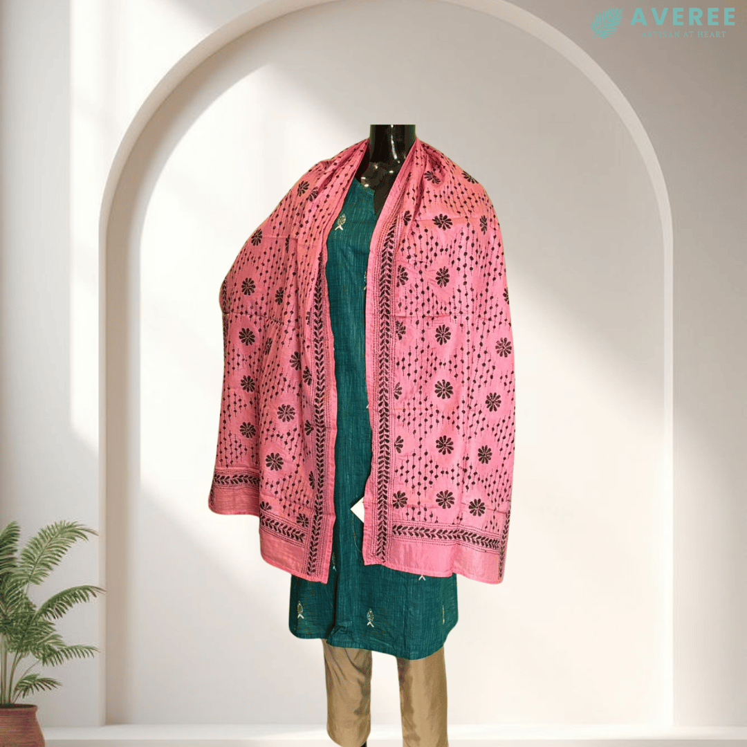 Pink Blended Silk Stole