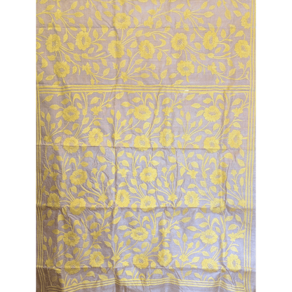 Pure Tussar Silk Saree with Kantha Work