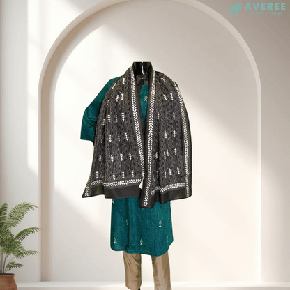 Black Blended Silk Stole