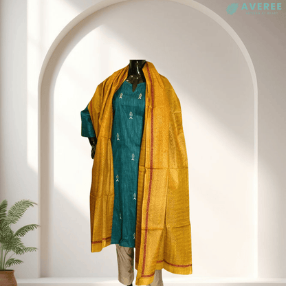 Yellow Pure Silk Tussar Dupatta