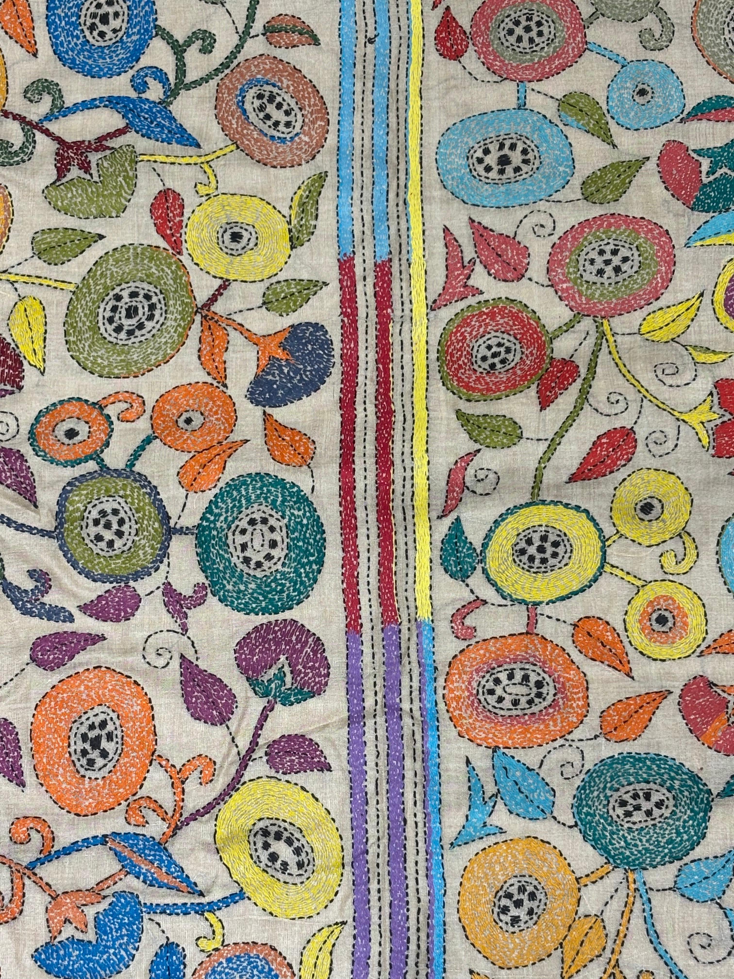 Multicolour Floral Tussar Saree