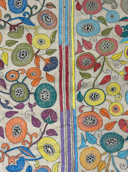 Multicolour Floral Tussar Saree