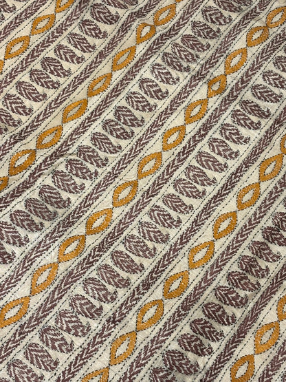 Brown &amp; Yellow Tussar Saree