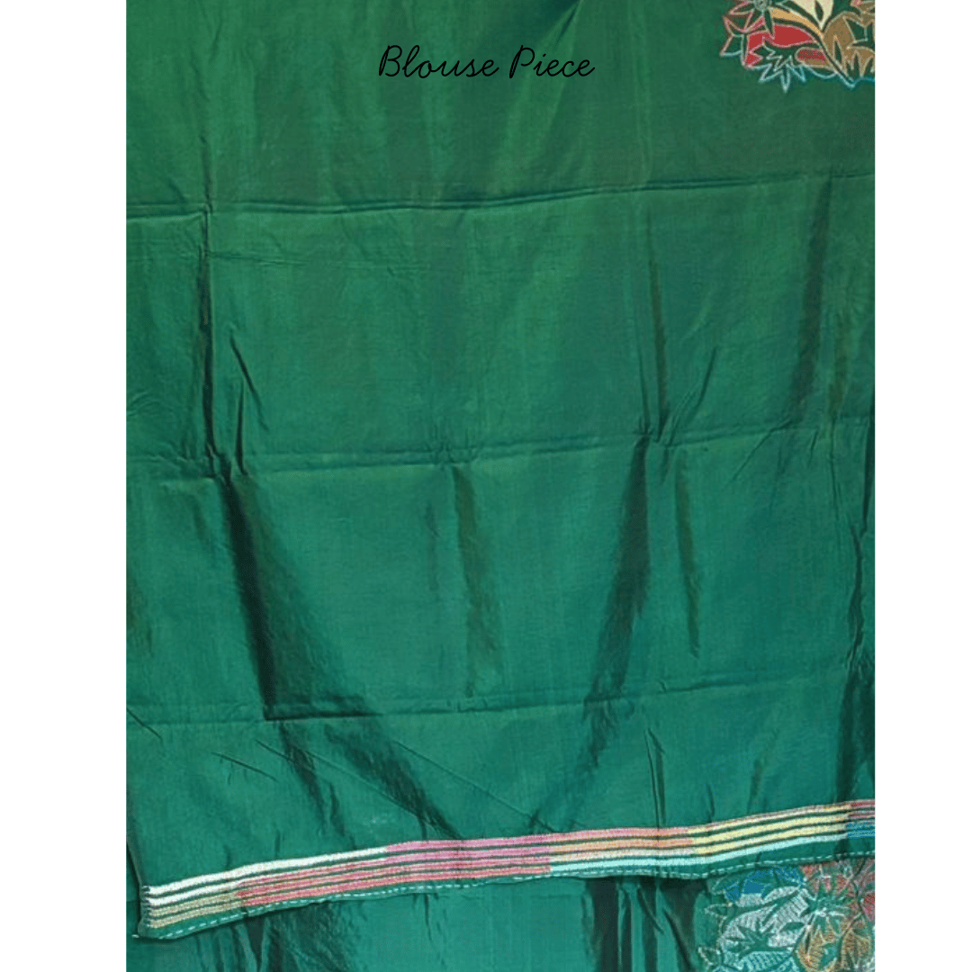 Dark Green Pure Silk Saree