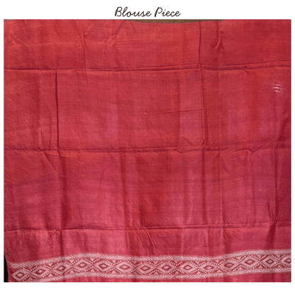 Red Tussar Gachi Saree
