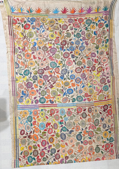 Multicolour Floral Tussar Saree