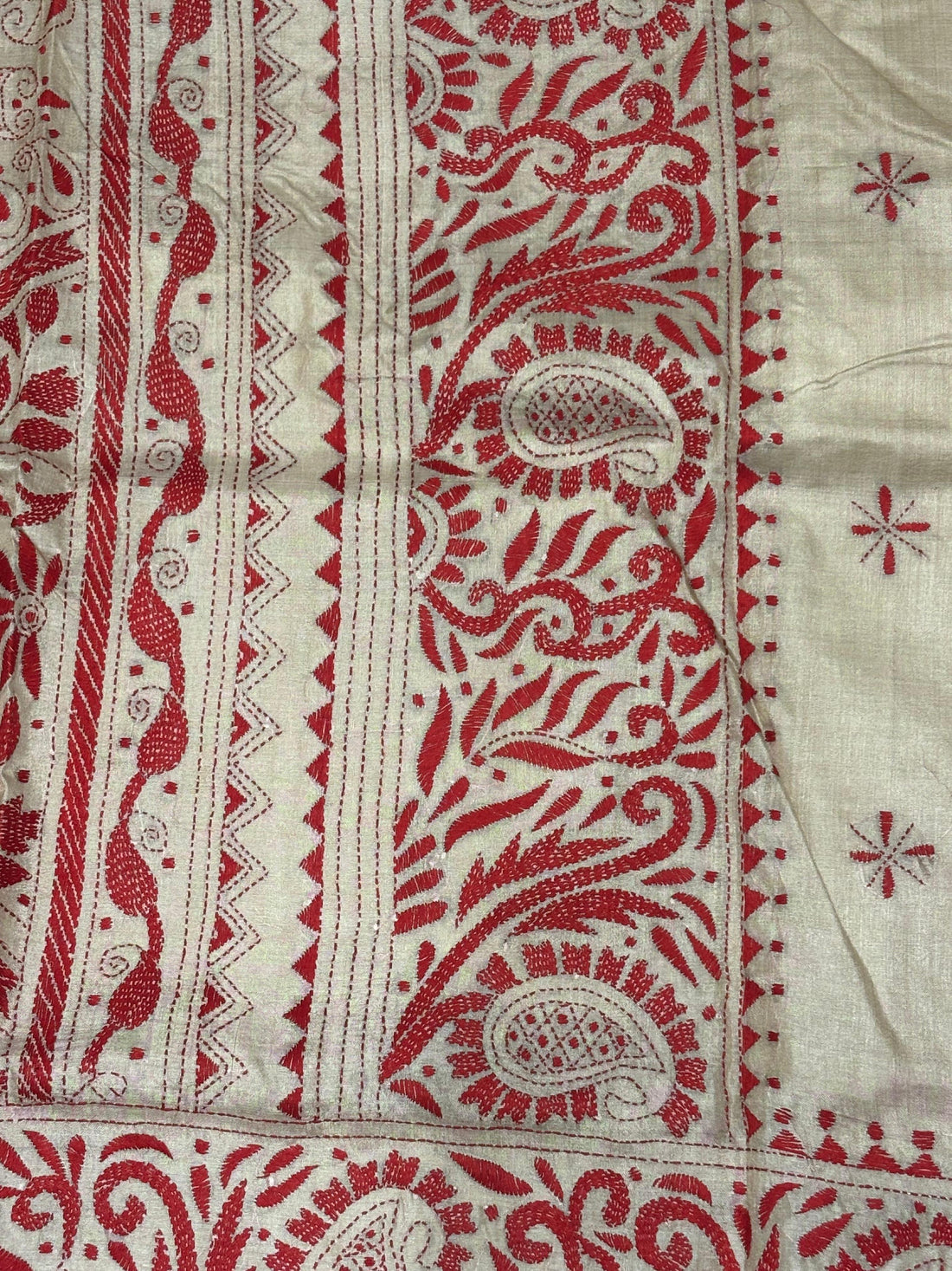 Red Tussar Saree