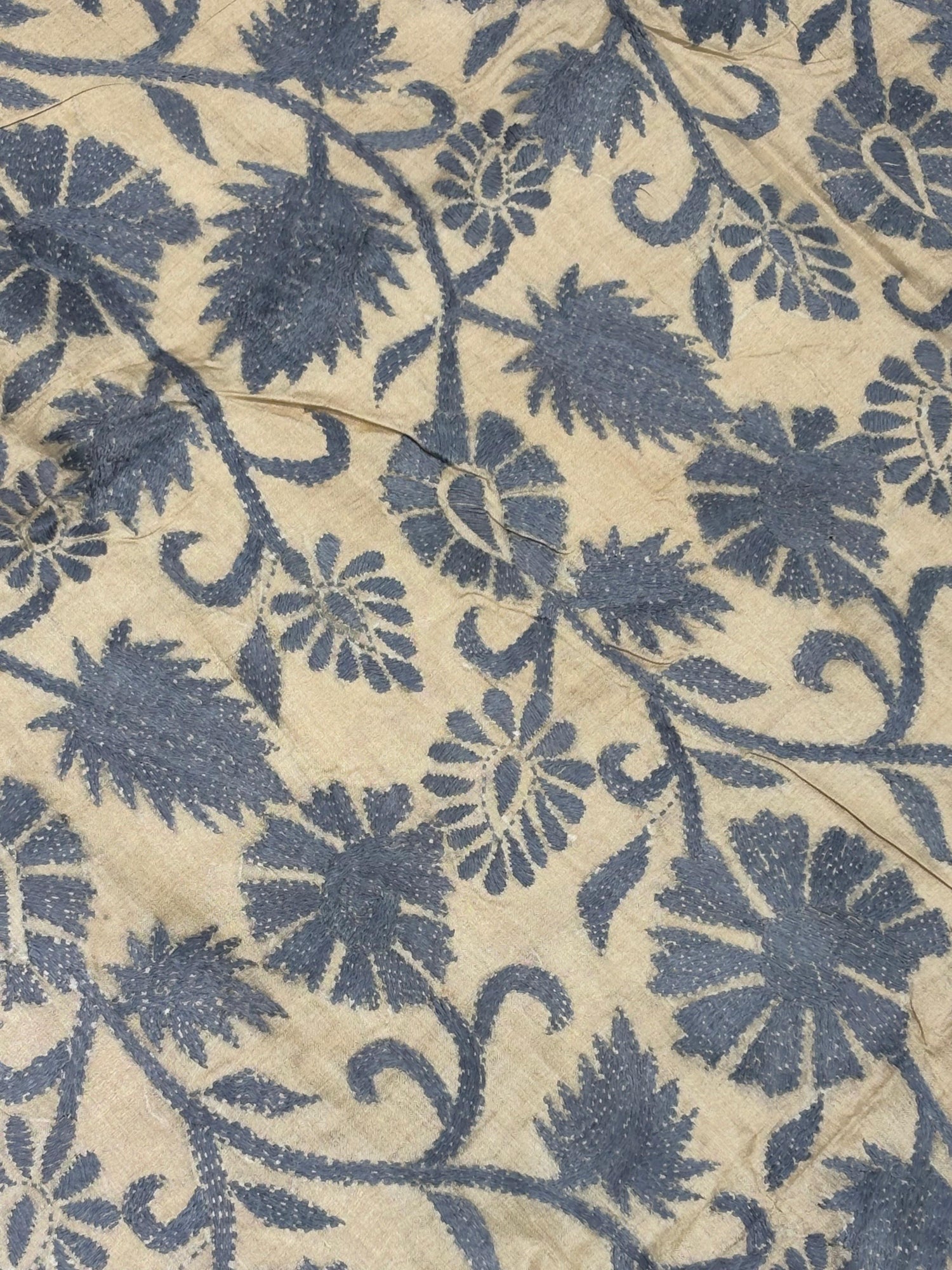 Blue &amp; Yellow Dyed Tussar Saree