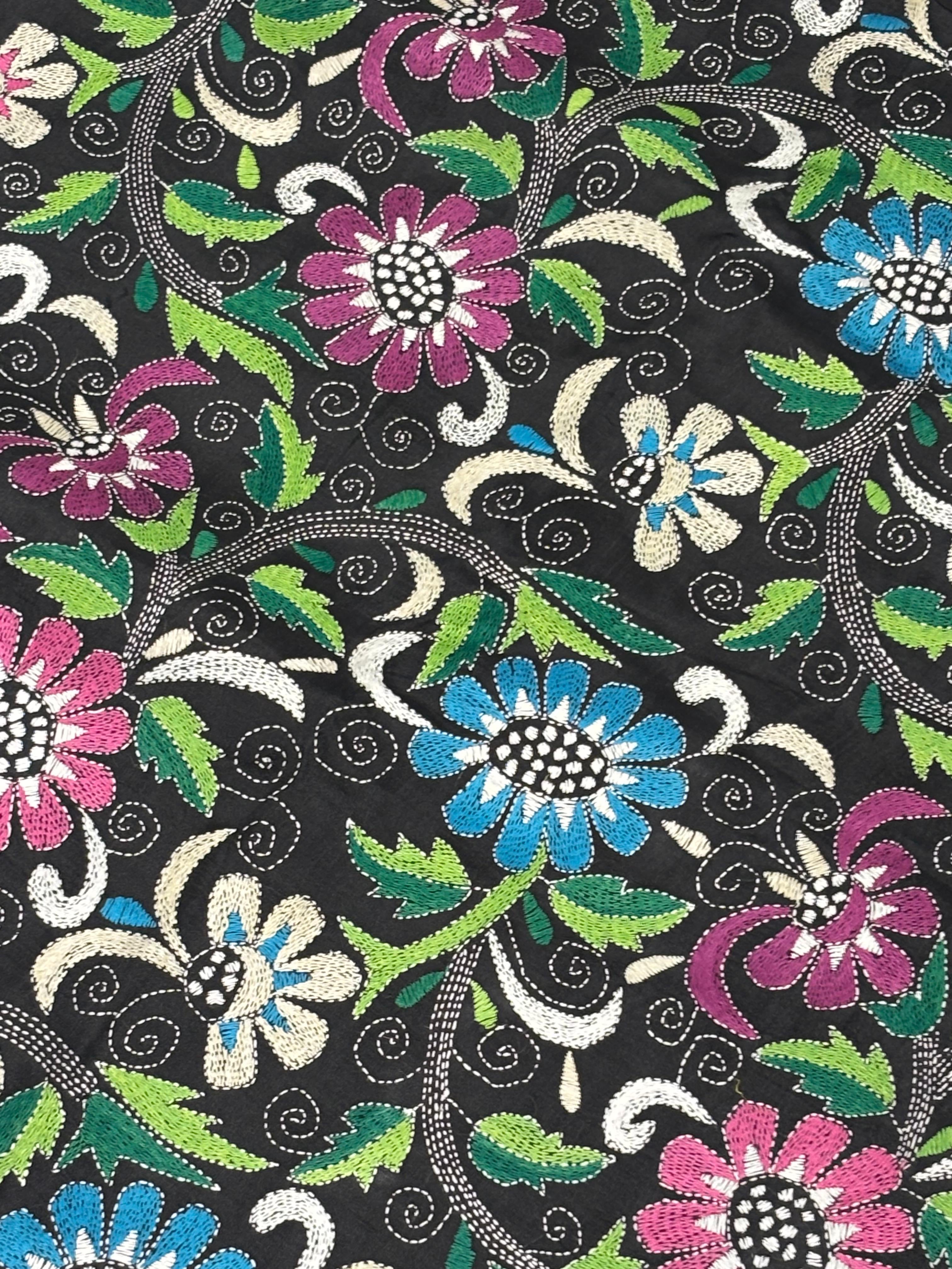 Multicolour Floral  Dyed Tussar Saree